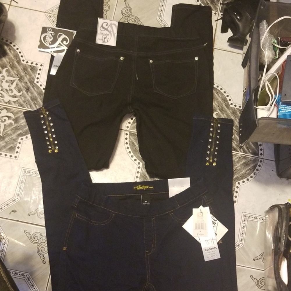 Southpole Studded Zip Ankle Low Rise Jeggings M NWT